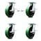 Service Caster 8 Inch Poly on Cast Iron Caster Set with Roller Bearing 4 Brake 2 Swivel Lock SCC-35S820-PUR-GB-SLB-BSL-2-SLB-2 - alternate 1